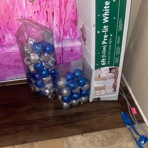 Blue and Silver Christmas Ornaments